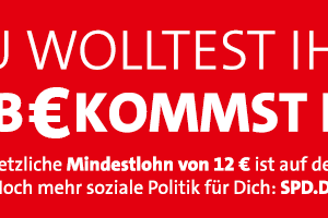 Du wolltest ihn - Du bekommst ihn. Der gesetzliche Mindestlohn von 12€ ist auf dem Weg.