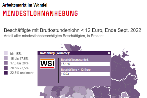 Kartenausschnitt mit den Zahlen für den Landkreis Rotenburg