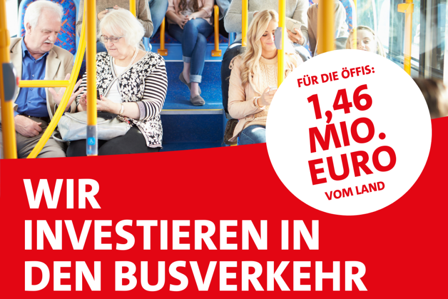 Das Sharepic zeigt Fahrgäste in einem Linienbus. Der Text lautet: "Wir investieren in den Busverkehr. Für die Öffis: 1,46 Mio. Euro vom Land. Für den Landkreis Rotenburg. FÜR DICH. Soziale Politik für Dich. SPD. www.spd.de"